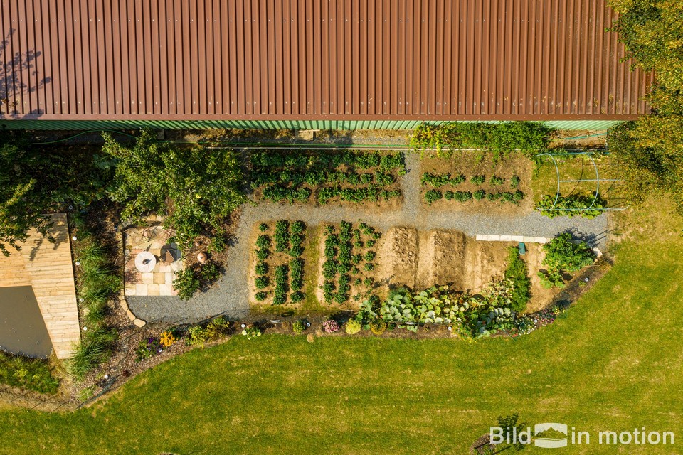Drohne Garten Garten von oben